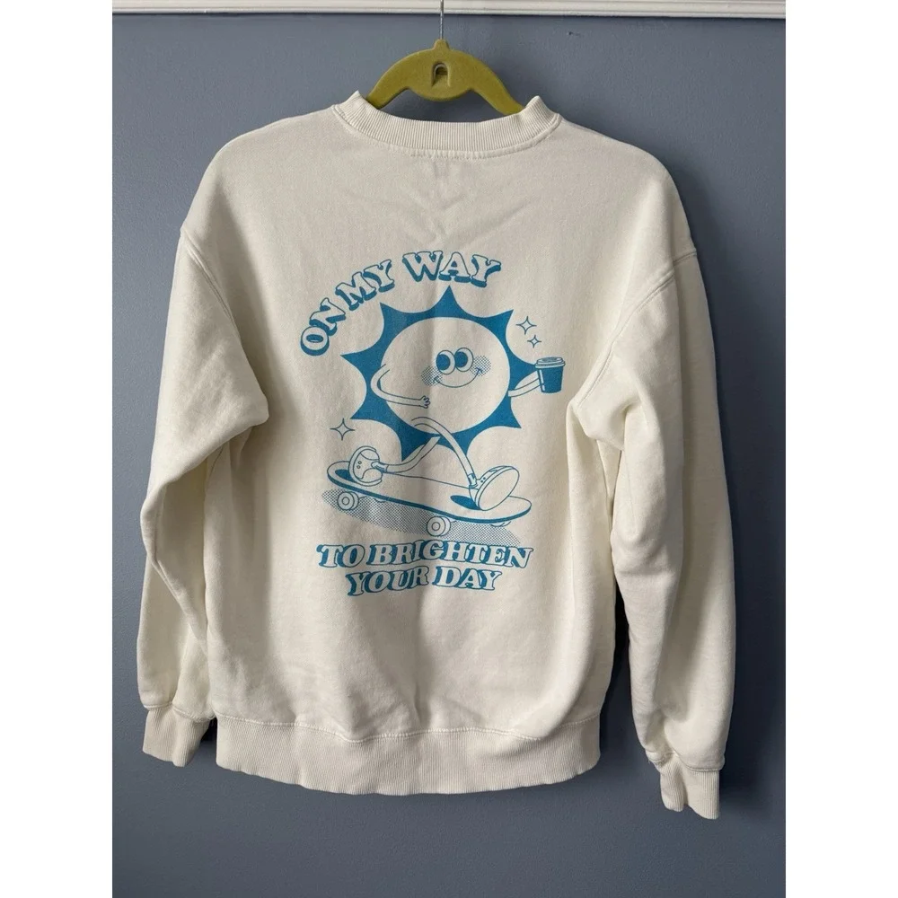 Women's Ardene Sweatshirt On My Way To Brighten Your Day Size S - Picture 5 of 5